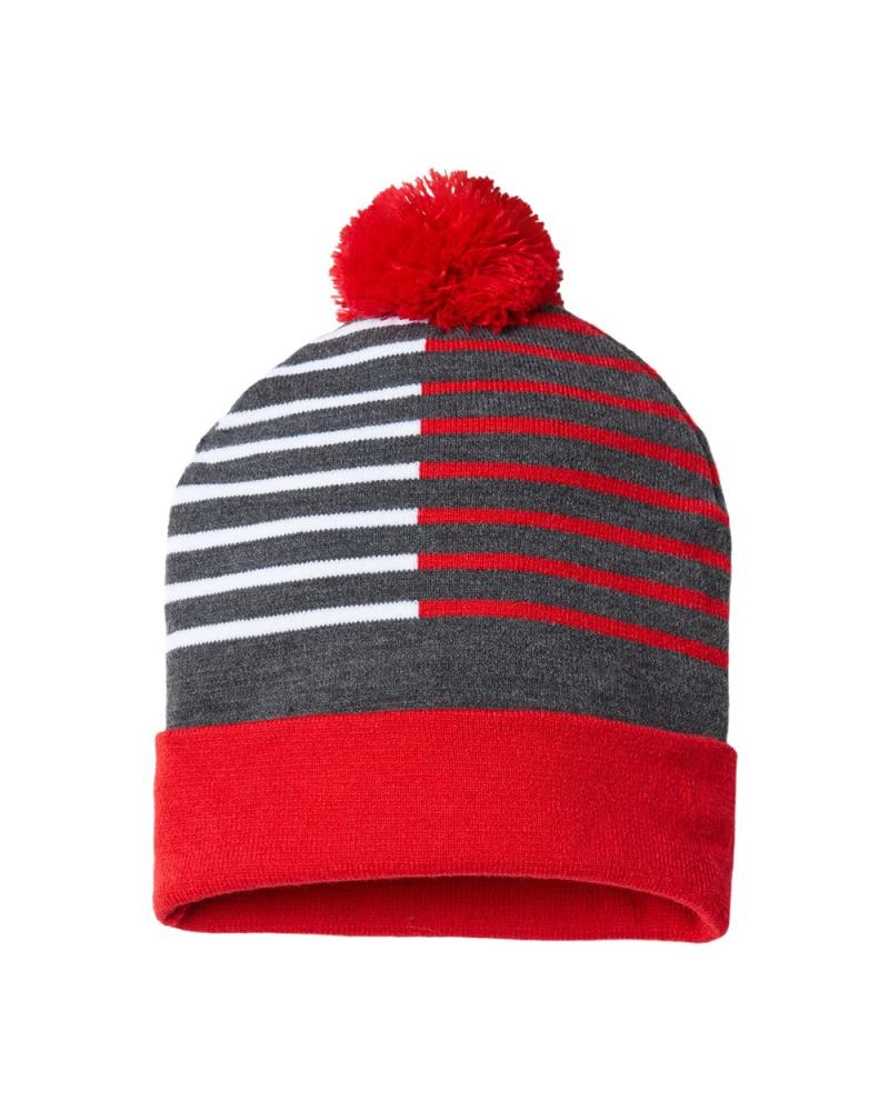Cap America RKH12 - USA-Made Half Color Beanie