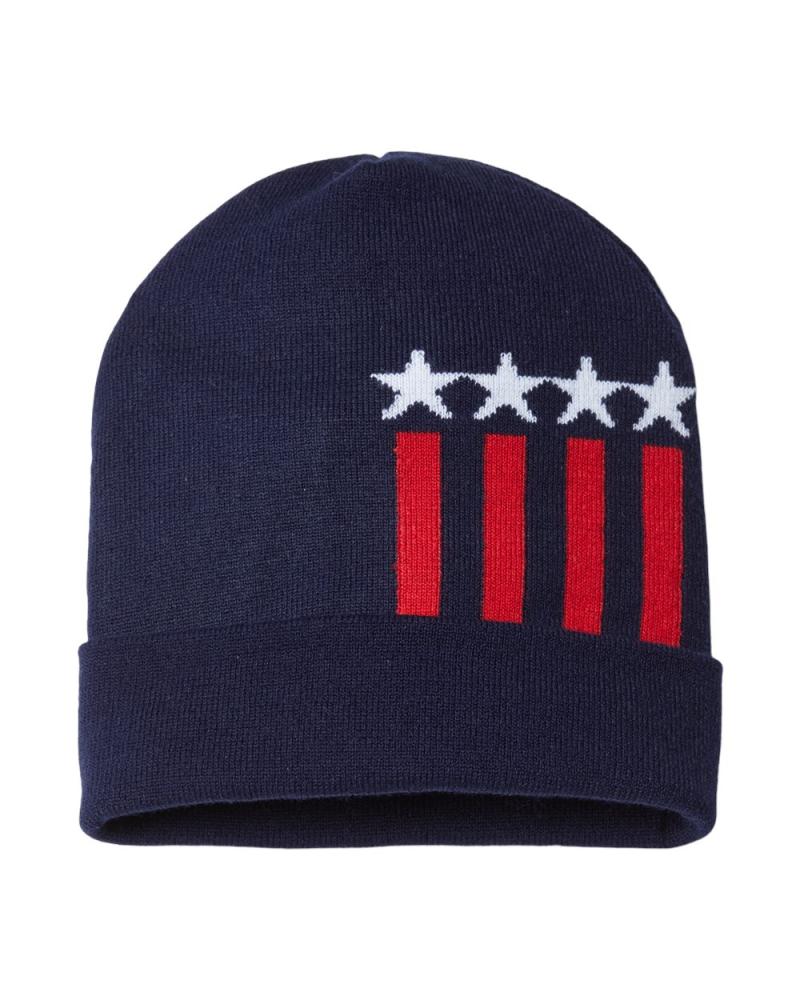 Cap America RK12 - USA-Made Patriotic Cuffed Beanie