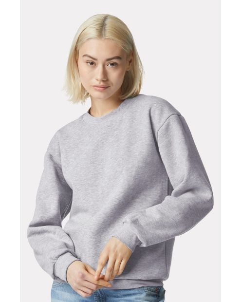 American Apparel RF496 ReFlex Fleece Crewneck Sweatshirt Heather Grey S