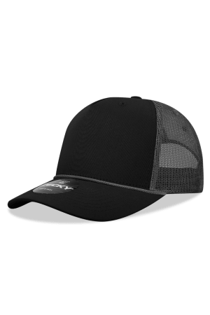 Decky 6040 - 5 Panel Mid Profile Structured Cotton/Poly Blend Trucker w/Rope