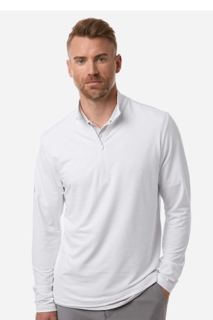 Adidas A708 - Men's Textured Stripe Quarter-Zip Pullover