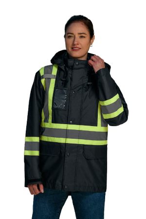 CX2 L01205 - Full Length HI-VIZ Raincoat with Detachable Hood
