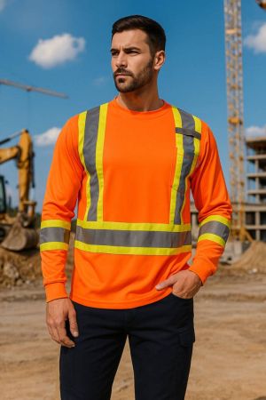 Gatts Work Wear STX4LS - T-shirt Hi-Viz 4 in long sleeves OS